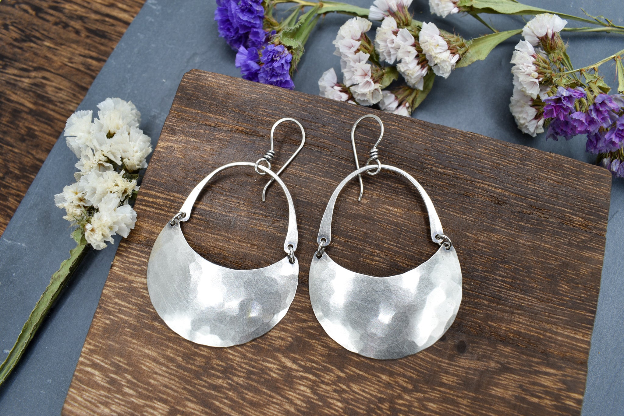 Blue Half Moon Earrings – Handmade By Herrera